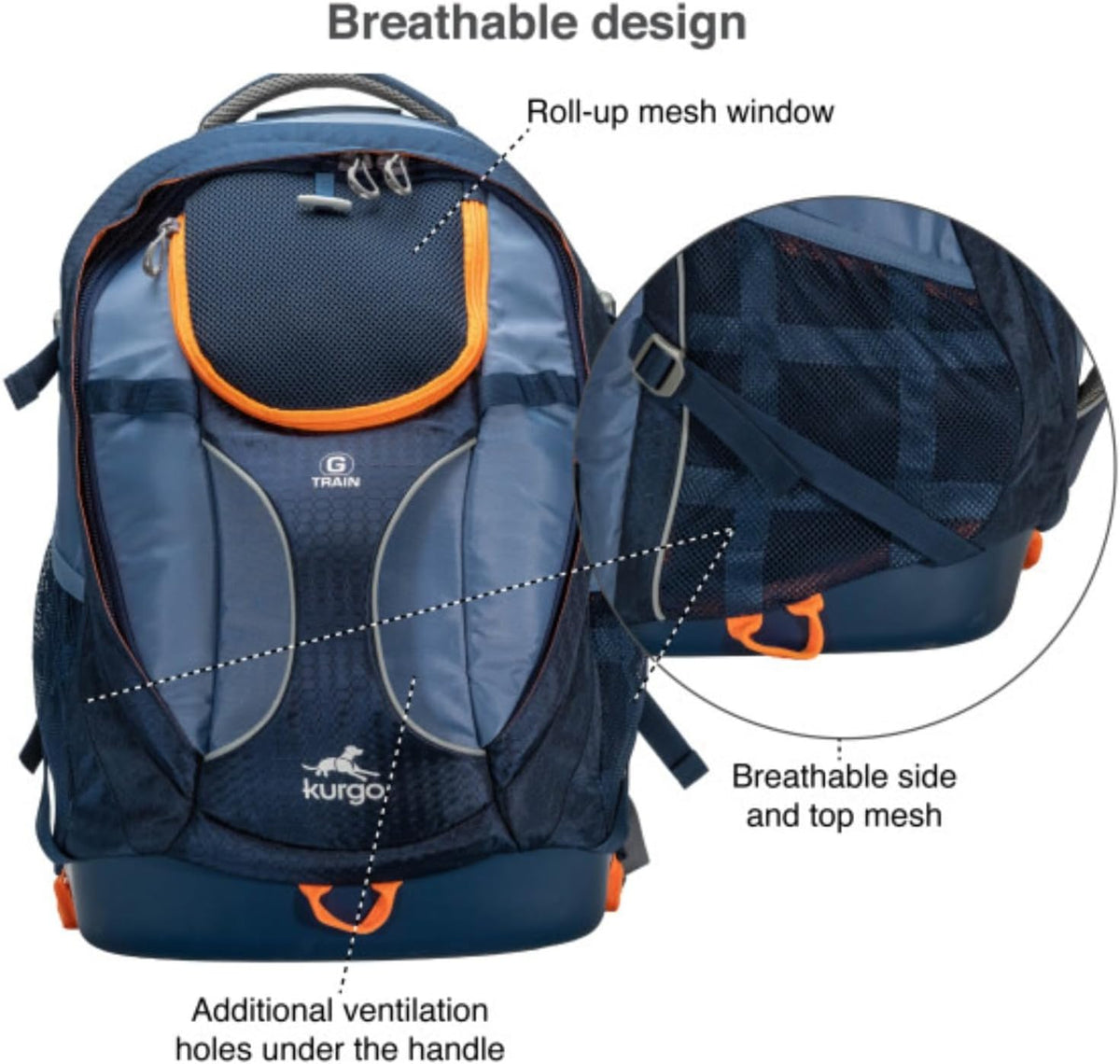 Kurgo G-Train Pet Carrier Backpack - Ink Blue - image 4