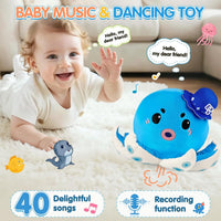 Interactive Crawling Crab Baby Toy - Octopus-blue - image 2