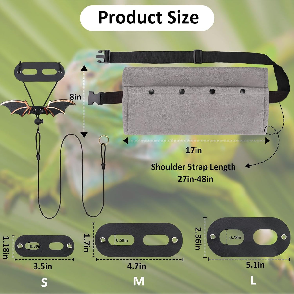 Bearded Dragon Leash and Harness Set, Bearded Dragon Accessories - Gray - image 2