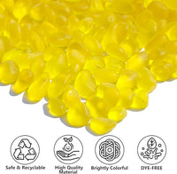 Sea Glass Stones - 2.9LB/46.4oz Yellow Frosted Glass Pebbles Gemstones - Perfect for Aquarium Rocks, Fish Tank Gravel, Vase Fillers, Seaglass DIY Crafts, and Home Decor