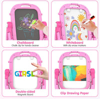 Kids Easel for Toddler Age 3 4 5 Magnetic Double-Sided Drawing Board - Light Pink - image 4