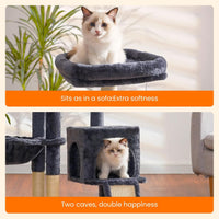 Heybly Cat Tree, 45.3" Cat Tower for Indoor Cats with Large Perch HCT202SG – Essentials for Cats - 42.5 inch / Smoky Gray - image 4