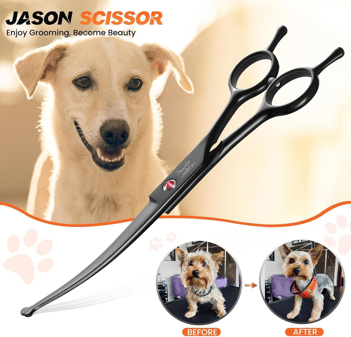 JASON Dog Grooming Thinning Scissors - Black / 7.04 - image 3