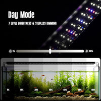 GLOWRIUM Aquarium Light, LED Freshwater Fish Tank Light with Timer, Full Spectrum Planted Aquarium Grow Lights with Daylight/Moonlight Mode, Brightness Adjustable, Auto On/Off (48-58 in)