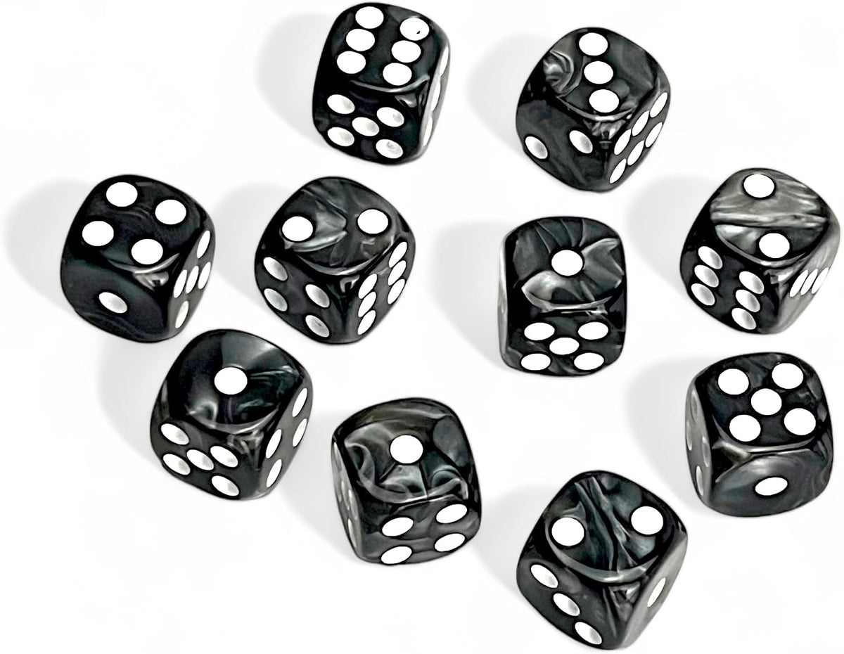 Luck Lab 10 Pack 16mm D6 Acrylic Dice Set - Black Pearl - image 2