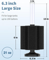 Pawfly Aquarium Large Bio Sponge Filter Quiet Betta Fry Shrimp - Up to 150Gal - image 2