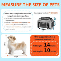 Petskd Top-Expandable Pet Carrier 17x11x9.5 Inches Alaska Airline Approved, Soft-Sided Carrier for Small Cats and Dogs with Locking Safety Zippers and Anti-Scratch Mesh(Grey)