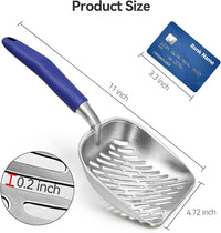 Cat Litter Scoop, Kitty Metal Scooper with Long Handle – Daily Care for Cats - Medium / Blue - image 2