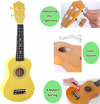 Jakeloo 21 inch pink wooden acoustic guitar with 4 strings for beginners - view 17