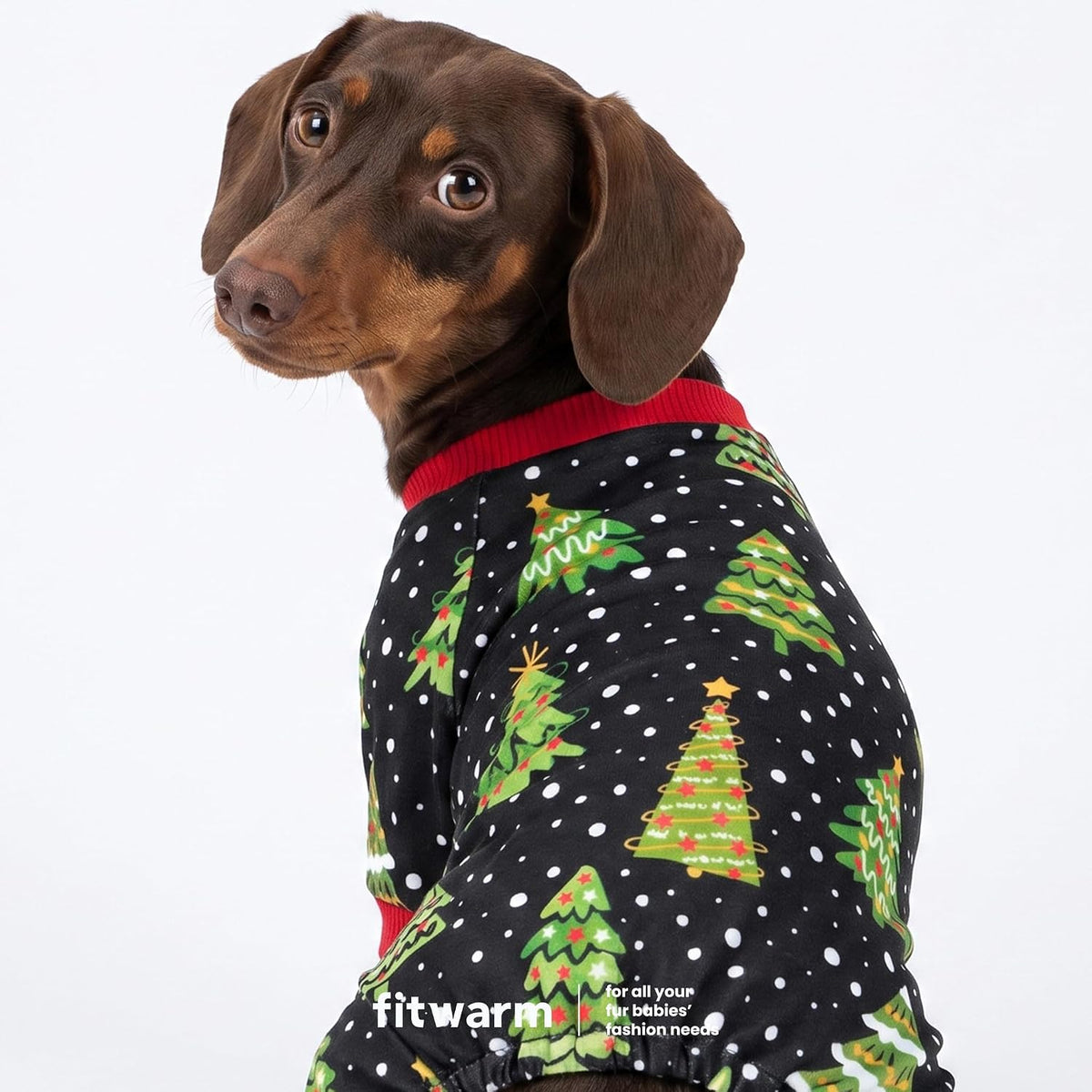 Fitwarm Funny Duck Dog Pajamas - Christmas Tree / Medium - image 3
