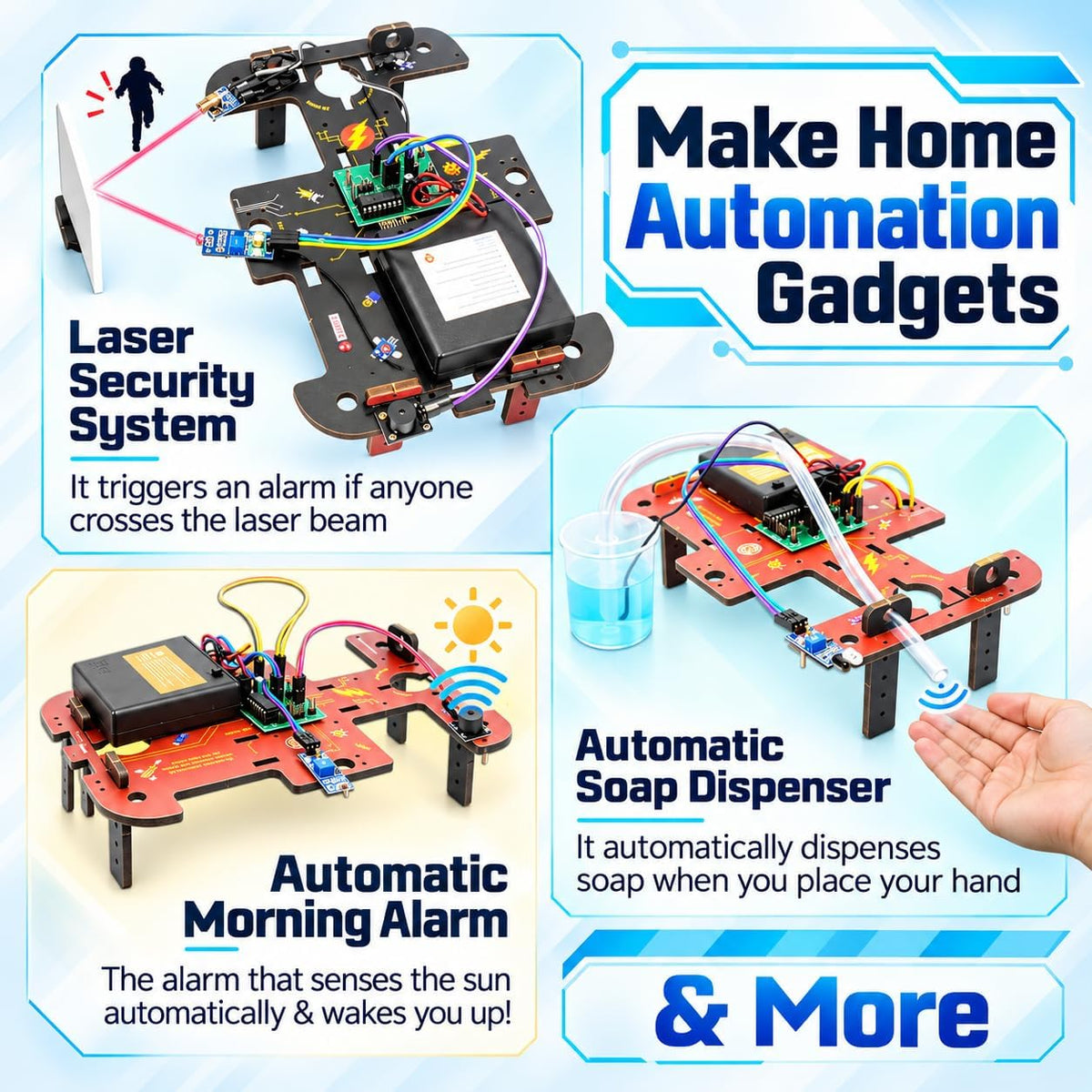 Butterfly EduFields 10in1 STEM Electronics Robotics Kit for Kids Ages - 10in1 Robotics Kit - image 3