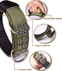 Dog Collar for Large Dogs, with Handle 2" Wide Heavy Duty - Green / L - image 3