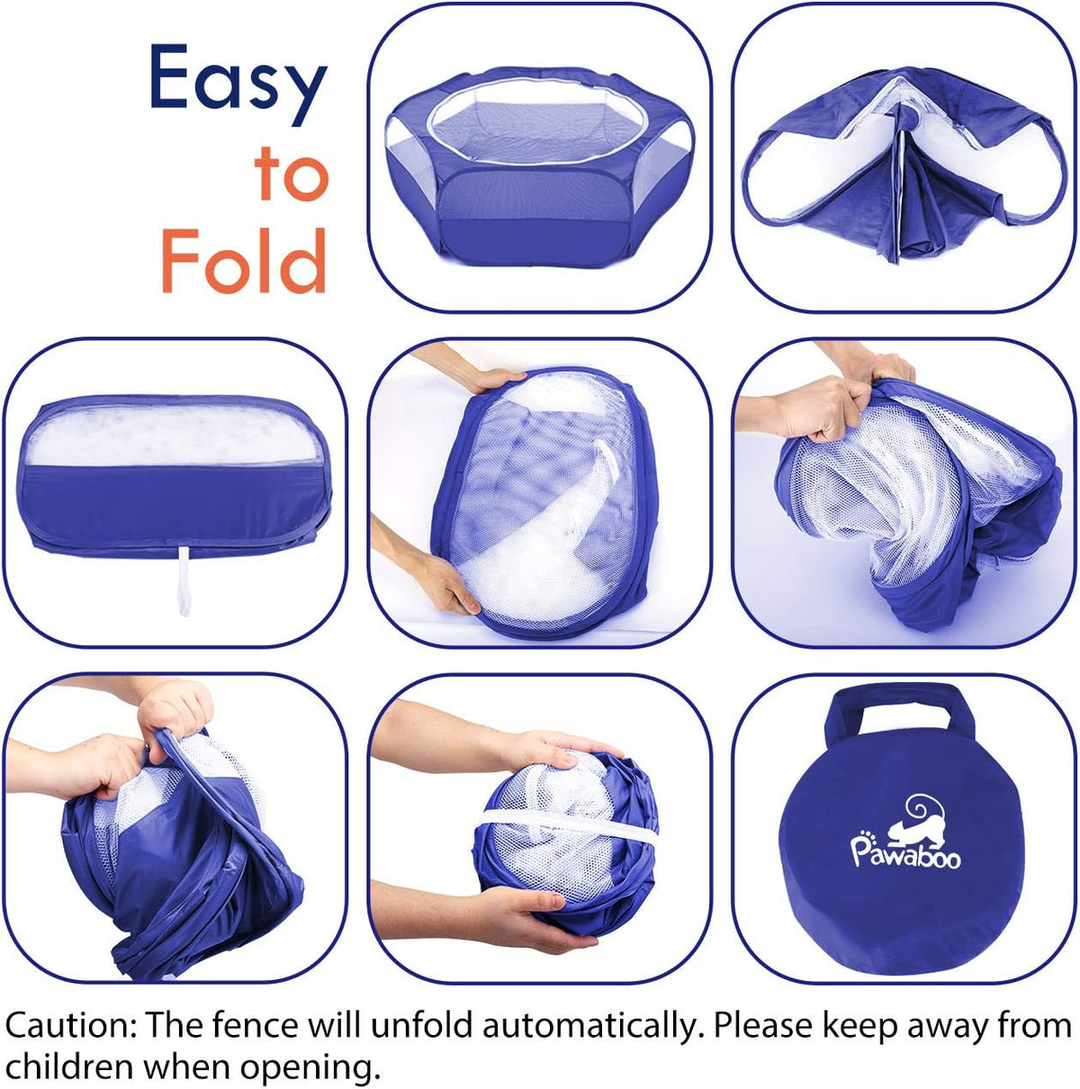 Pawaboo Small Animal Playpen, Waterproof Portable Pet Cage Tent - H-Indigo / 1 - image 2