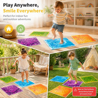 edusense 4 pack of 11.8 inch liquid sensory floor tiles with moving multicolor gel and non-slip base - view 13