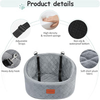 Lealchum Dog Car Seat for Small Dogs Up to 30 Lbs with 2 Safety Dog - Grey / Small - image 3