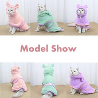 Dog Bathrobe, Microfiber Fast Drying Absorbent Hooded Bath Towel White for Puppy Small Medium Large - XS:10-20LB (2nd Generation) / Pink - image 4