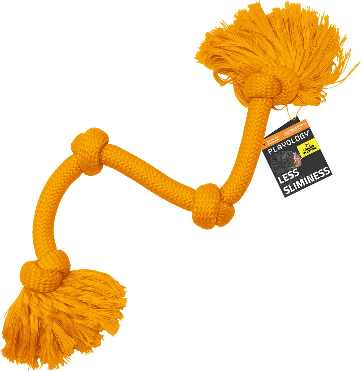 Playology Tug Rope Dog Toys for Large Dogs, Peanut Butter Scent - Mega / Cheddar Cheese