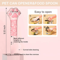 PETPAWLOVELY-3PCS Cat Treat Spoon Squeeze - Pink - 2 Spoons, 1 Lid, 1 Opener - image 4