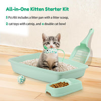 PAWISE Cat Litter Box Set, Small Kitten Starter Kit - Green - image 3