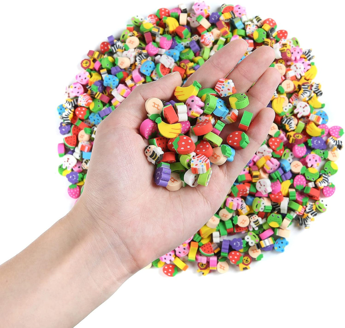 300 Pieces Mini Animal Fruit Erasers for Kids Bulk - 1000 PCS - image 3