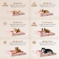 EHEYCIGA Orthopedic Dog Bed Medium Size, Memory Foam Dog Bed - Pink / 41.0"L x 27.0"W x 6.5"Th - image 2