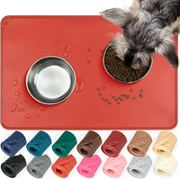VIVAGLORY Pet Food Mat Flexmat Dog Bowl Mat, S - Orange / S (18.9 x 11.8in)
