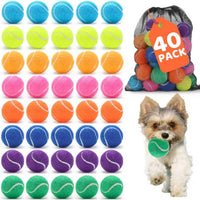 40 Pack 2 Inch Dog Tennis Balls, Small Tennis Balls for Dogs - Small-40P