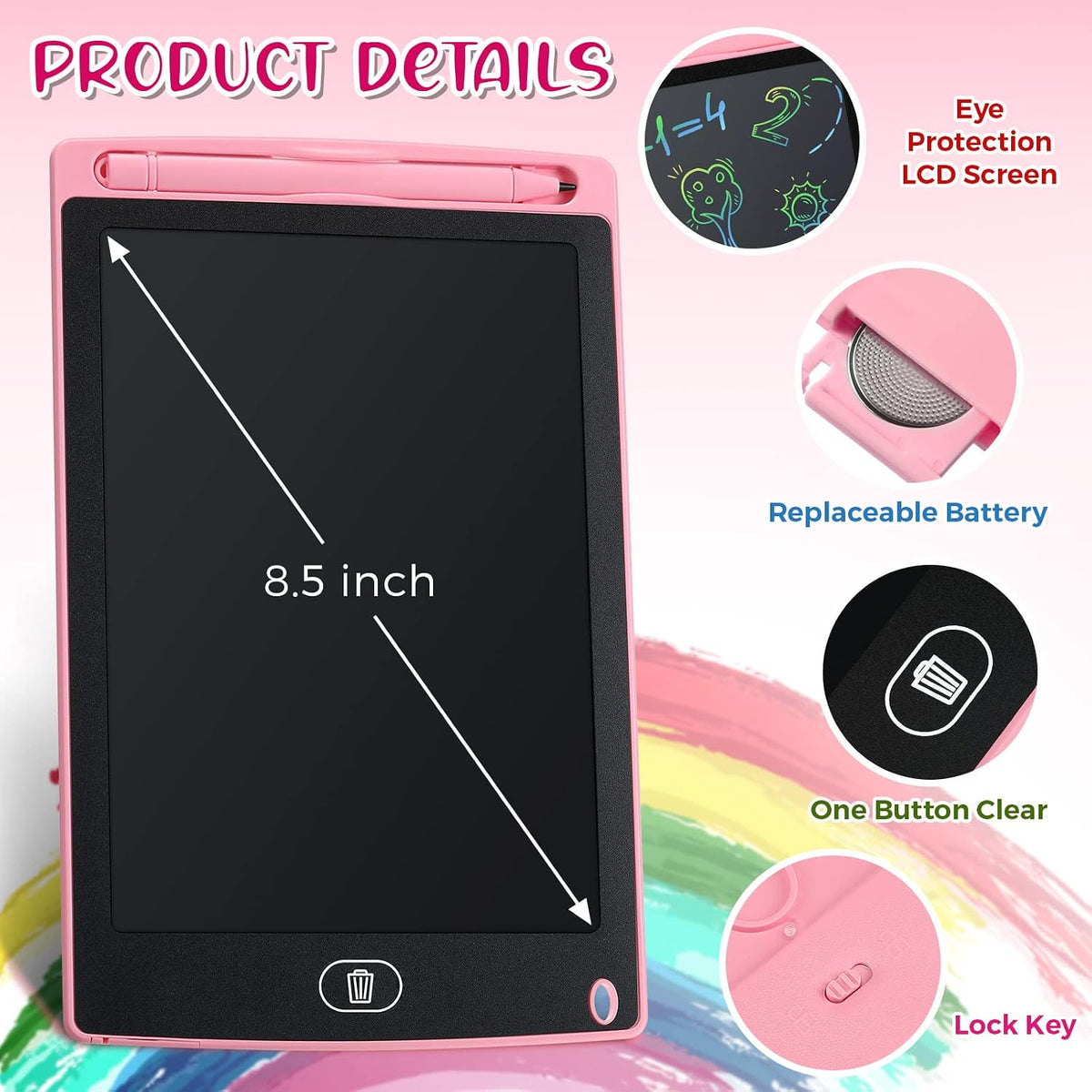 Zhehao 20 Pack 8.5 Inch LCD Writing Tablet Drawing Board - Vibrant / classic - image 2