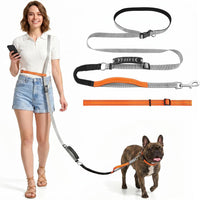 XiaZ Hands Free Dog Leash, Versatile Crossbody Dog Leash - Gray