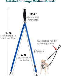 Two Point Control Dog Leash, No Tangle Training Walking Leashes – Essentials for Dogs - Blue - image 4