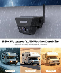 AUTO VOX Wireless Backup Camera Solar Magnetic: with 7.2" DVR 1080P 2 Split Recording Monitor, Dual Antenna Stable Signal,IP69K & 1-Min Install,HD IR Night Vision for Truck, Trailer, RV, Camper
