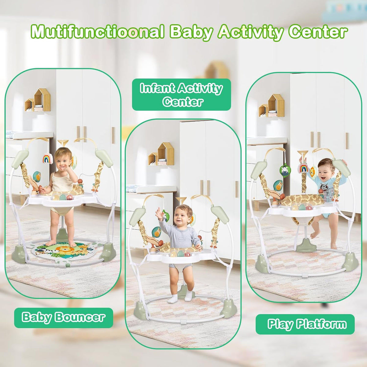 Otrolepota 3-in-1 baby activity center jumper with toys and rotating seat - view 6