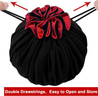 SIQUK Large Dice Bag with Pockets Big Capacity Dice Bag Drawstring - Black & Red - image 4