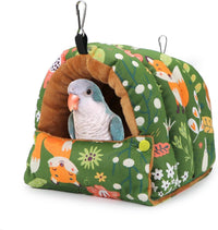 Wontee Bird Nest House Winter Warm Snuggle Hut Bird Bed Hanging - Medium / Green