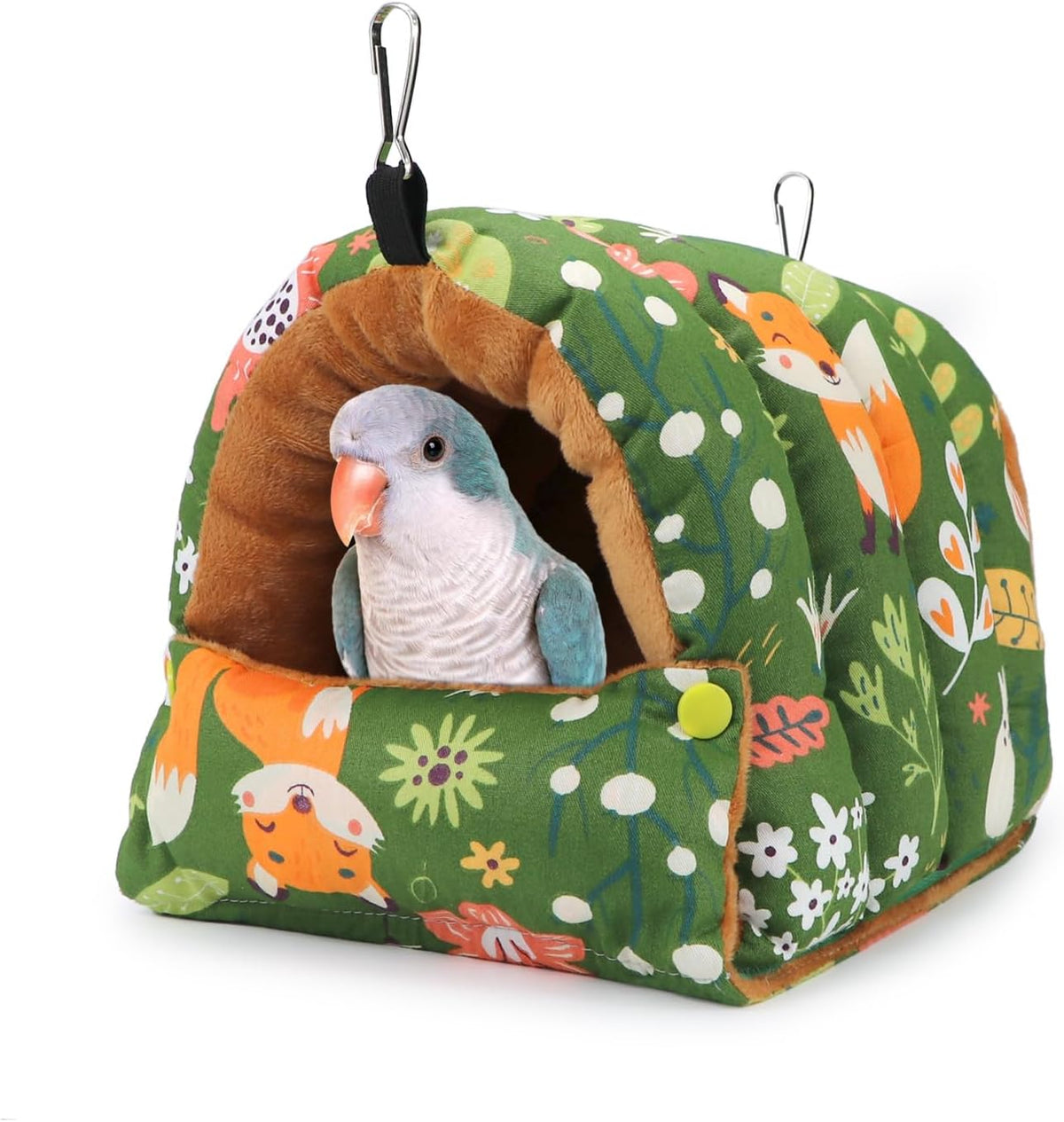 Wontee Bird Nest House Winter Warm Snuggle Hut Bird Bed Hanging - Medium / Green