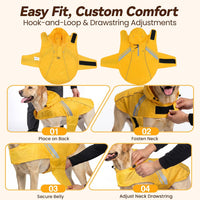 VIVAGLORY Dog Raincoat Wetoff Dog Rain Coat, XS - Yellow / L (26"-30" chest girth) - image 4