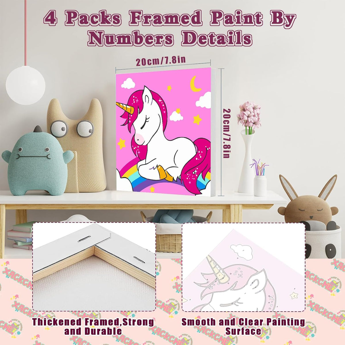 4 Pack Butterfly Paint by Number for kids Wooden Frame - MT11366+MT12038+MT12039+MT12040 - image 2