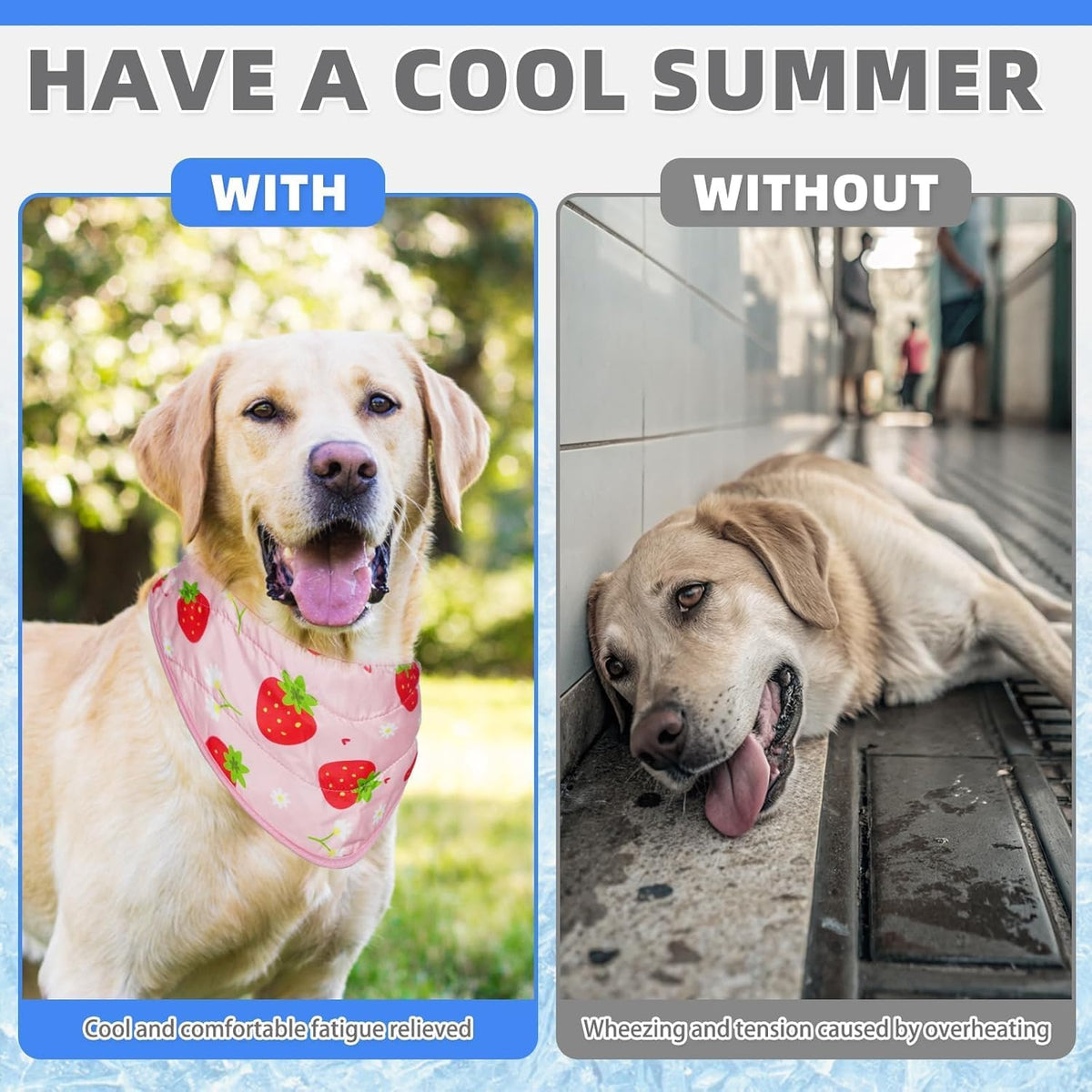 KOOLTAIL Dog Cooling Bandana - Strawberries+Duck / Neck Girth(12-20in) - image 2