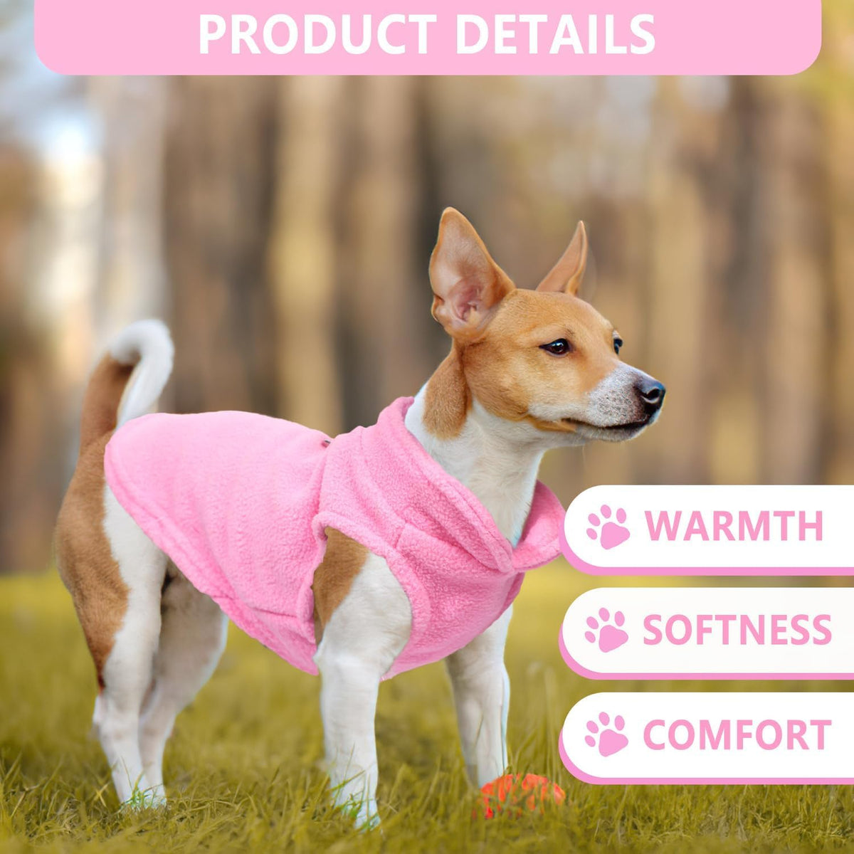 2 Pieces Fleece Dog Sweater Vest Winter Warm Dog Clothes for Small - pink,light pink / XX-Large(27-36lbs) - image 4