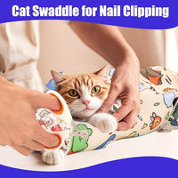 XANGNIER 2 Pcs Cat Wrap for Grooming,Cat Restraint Wrap for Cutting Nails,Fabric Burrito Wrap for Nail Clipping, Anti-Scratch, Anti-Escape,Multifunctional Swaddle Wrap Pet Tool (27.5 x 27.5 Inch)