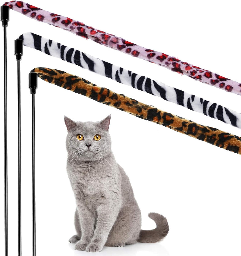 Sumind 3 Pieces Jungle Cat Wand Toys - Leopard Color