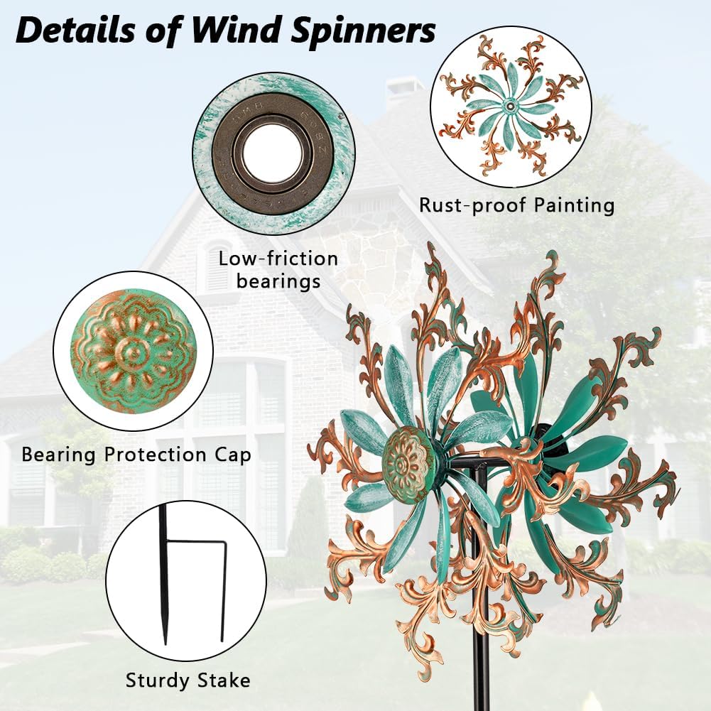 Viveta Wind Spinners Outdoor - Copper Green-b - image 3