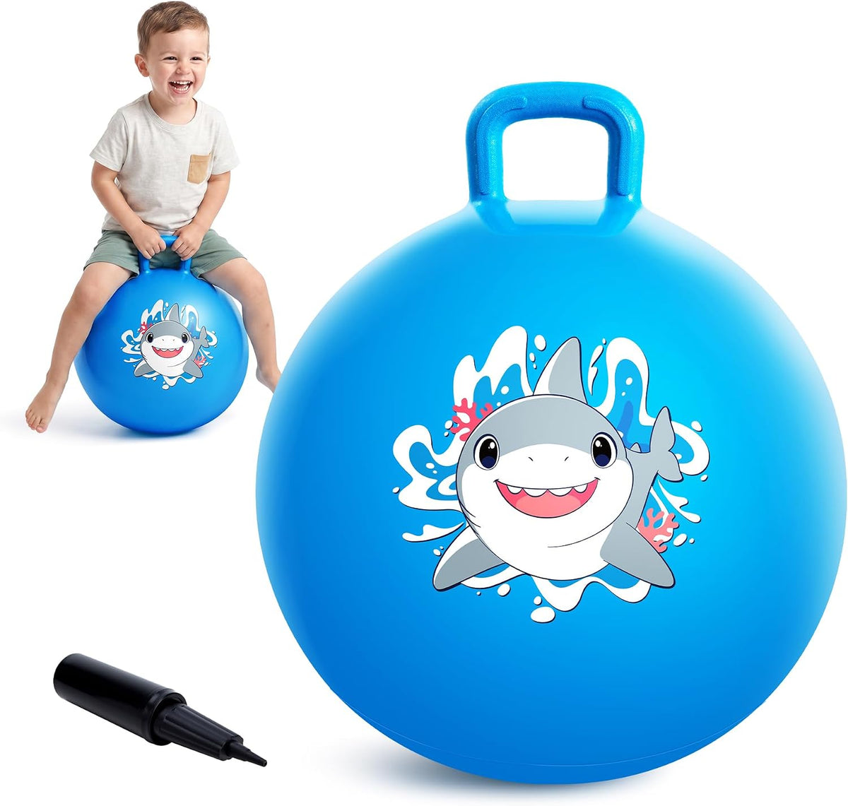 EVERICH TOY 18 inch hopper ball for kids with handle, purple pink clouds - view 9