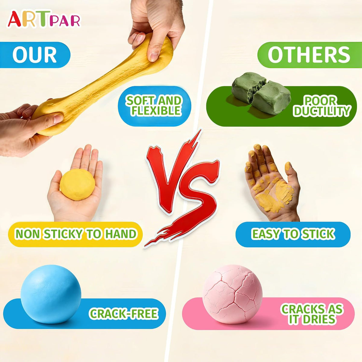 ARTPAR Air Dry Clay for Kids - 102 Colors - image 4
