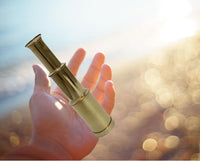 6" inch Handheld Brass Telescope with Wooden Box - Gold 6" - image 2