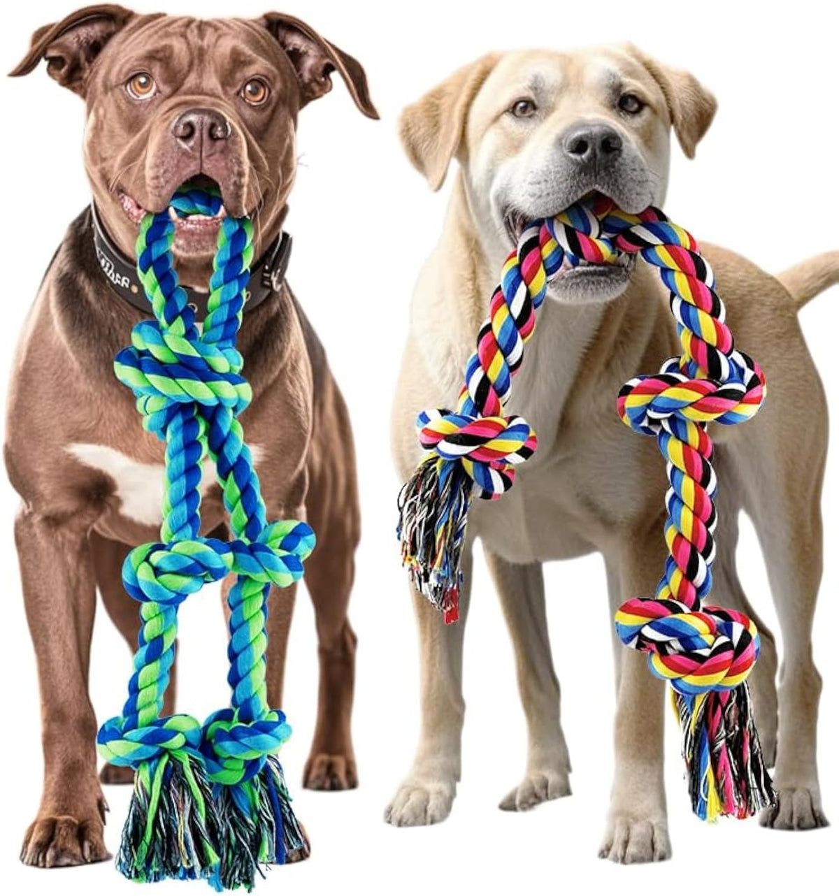 Dog Rope Toy for Large Dogs Heavy Duty Dog Chew Toys for Aggressive - 2 Pack-Large / Large