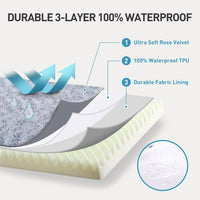 KSIIA Washable Dog Bed for Crate Waterproof for Medium Dogs - Light Grey / 41.0"L x 27.0"W x 3.0"Th - image 4