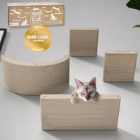 Cat Wall Shelves Set, Indoor & Outdoor by Pryde Pets - Oatmeal / 4 Cat Climbers