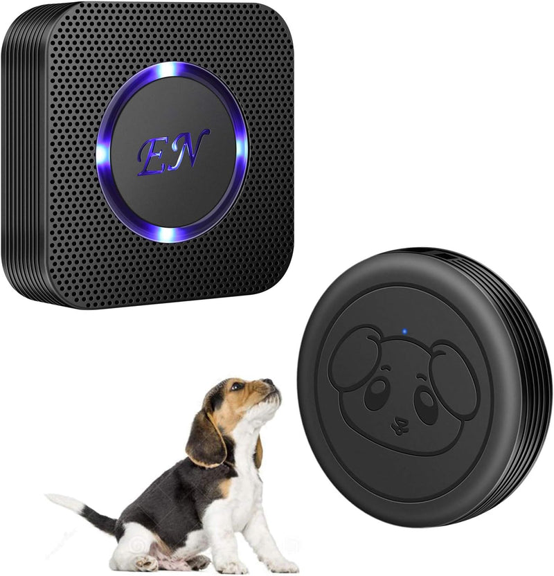 Dog Door Bell, Wireless Doggie Doorbells for Potty Training - Black / 1 Receiver + 1 Transmitter