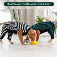 Kuoser Dog Recovery Suit, Anti Licking Dogs Rear Leg Sleeve, Abdominal Dog Surgical Suit with Pants Cover Protect Wounds, Dogs Elbow Protector Soft Pet Surgery Onesie Cone Alternative, Black L